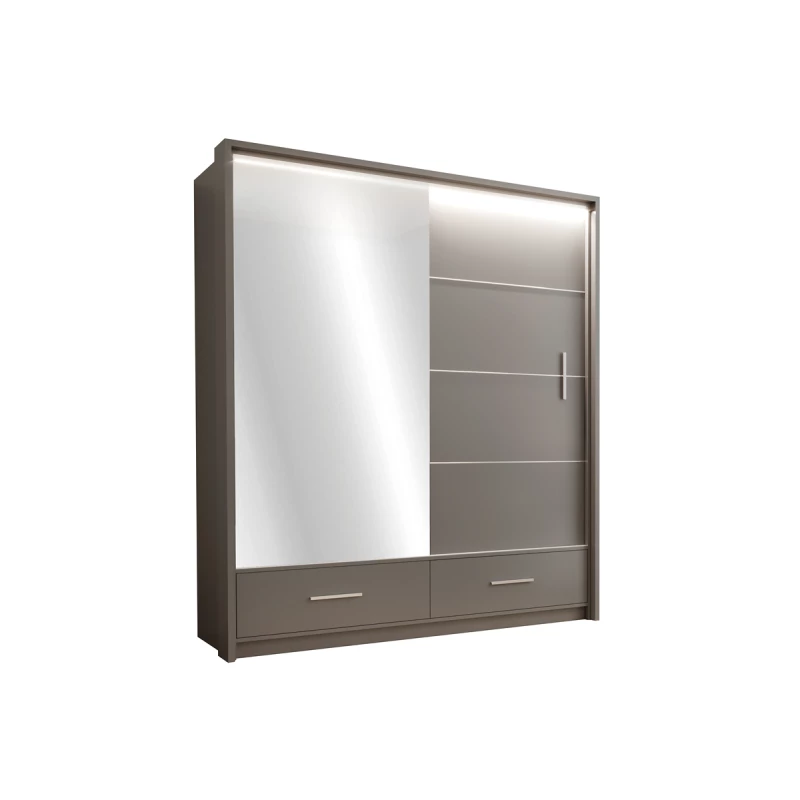 Šatní skříň 208 IREM se zrcadlem - grafitová
