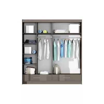 Šatní skříň 208 IREM se zrcadlem - grafitová