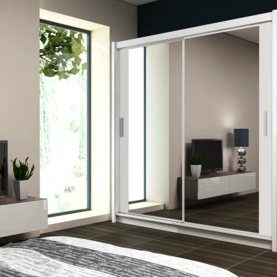 Šatní skříň 203 JULIA se zrcadly - bílá