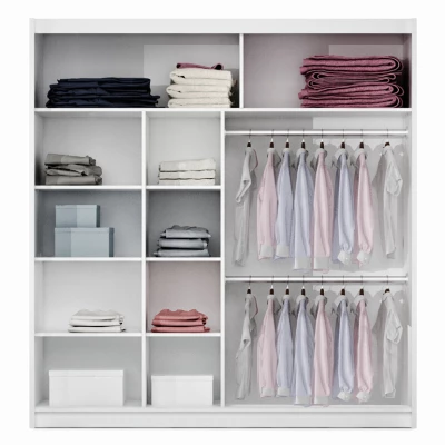 Šatní skříň 203 JULIA se zrcadly - bílá