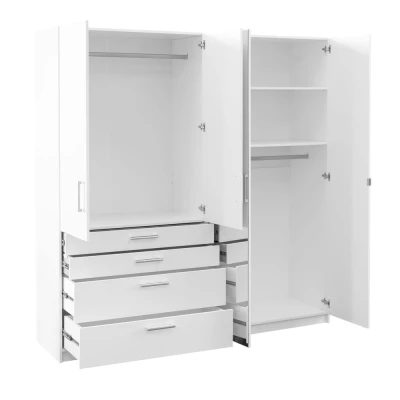 Šatní skříň 200 KRISTINA se zrcadly - bílá