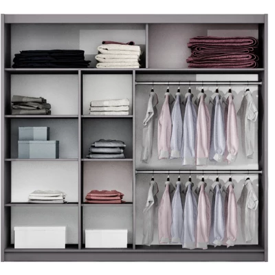 Zrcadlová šatní skříň 203 JOLANTA - grafitová