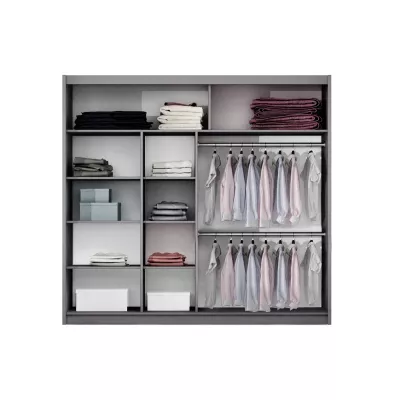 Zrcadlová šatní skříň 203 JOLANTA - grafitová