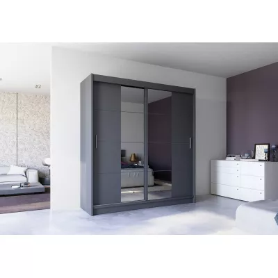 Zrcadlová šatní skříň 203 JOLANTA - grafitová