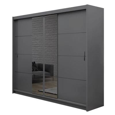 Zrcadlová šatní skříň 250 JOLANTA - grafitová