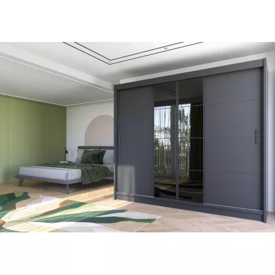 Zrcadlová šatní skříň 250 JOLANTA - grafitová