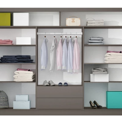 Zrcadlová šatní skříň 250 JOLANTA - grafitová