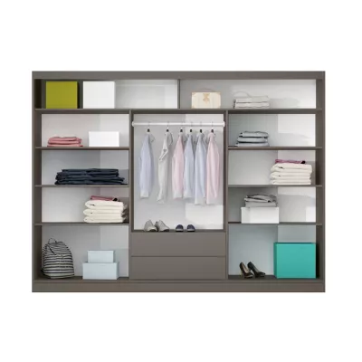 Zrcadlová šatní skříň 250 JOLANTA - grafitová