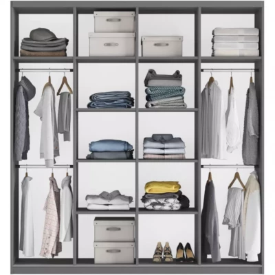 Šatní skříň 200 ENOLA se zrcadly - bílá