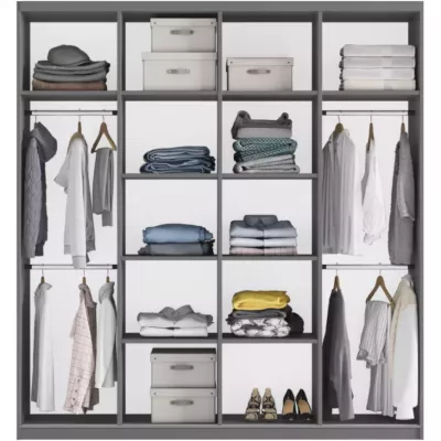 Šatní skříň 200 ENOLA se zrcadly - bílá