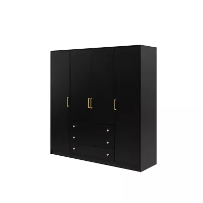 Čtyřdveřová šatní skříň 196 GERLINDA - černá