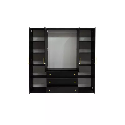 Čtyřdveřová šatní skříň 196 GERLINDA - černá