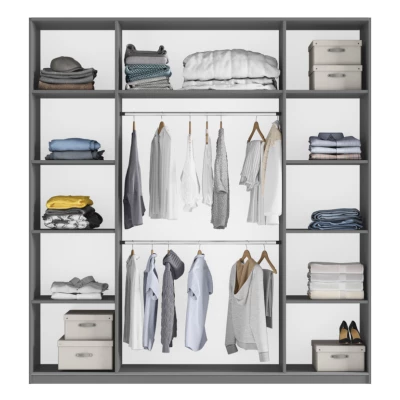 Šatní skříň 200 EUDORA se zrcadlem - bílá