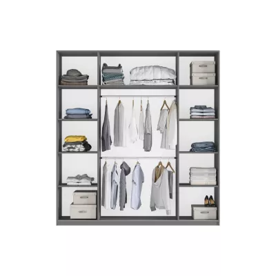 Šatní skříň 200 EUDORA se zrcadlem - grafit