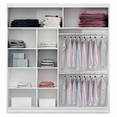 Šatní skříň 203 ALOHI s posuvnými dveřmi - dub canyon / bílá