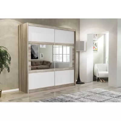 Šatní skříň 203 ALOHI s posuvnými dveřmi - dub canyon / bílá