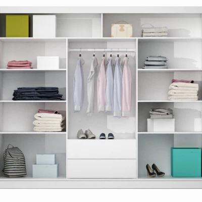 Šatní skříň 250 ALOHI s posuvnými dveřmi - dub canyon / šedohnědá