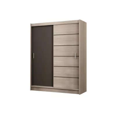 Šatní skříň 203 SOLANGE s posuvnými dveřmi - dub sonoma / šedohnědá