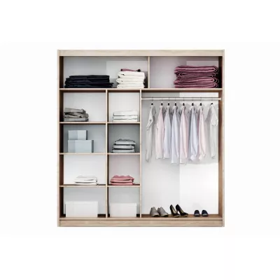 Šatní skříň 203 SOLANGE s posuvnými dveřmi - dub sonoma / šedohnědá