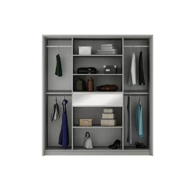 Kombinovaná šatní skříň 200 ISABELA - grafitová