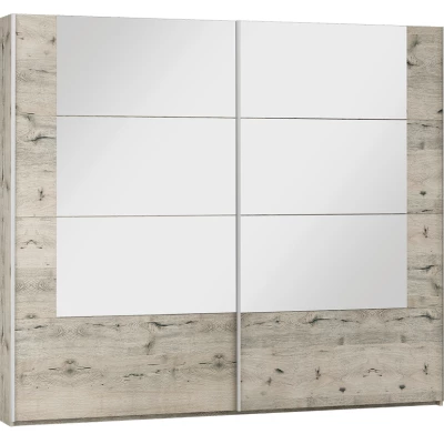 Šatní skříň 250 ILSA se zrcadly - dub wellington