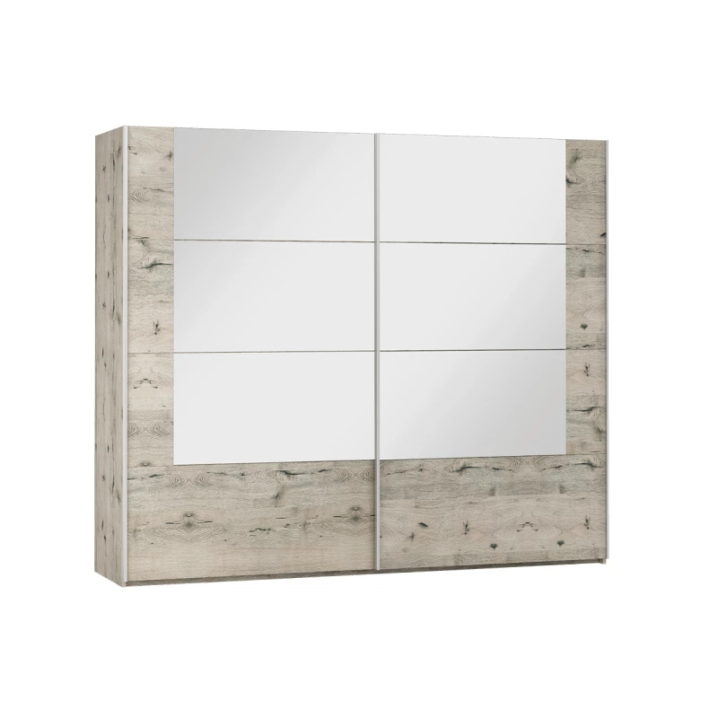 Šatní skříň 250 ILSA se zrcadly - dub wellington