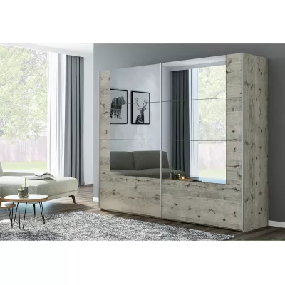 Šatní skříň 250 ILSA se zrcadly - dub wellington