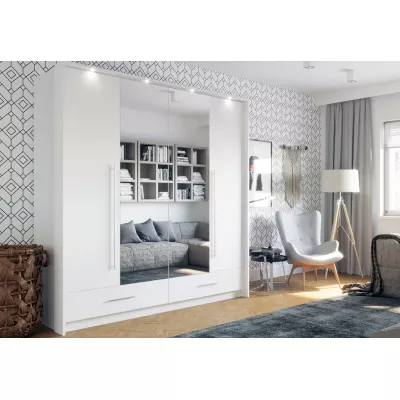 Šatní skříň 209 THEKLA se zrcadly - bílá