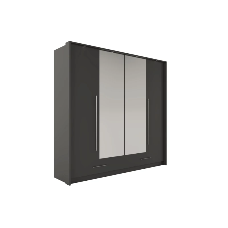 Šatní skříň 209 THEKLA se zrcadly - grafit