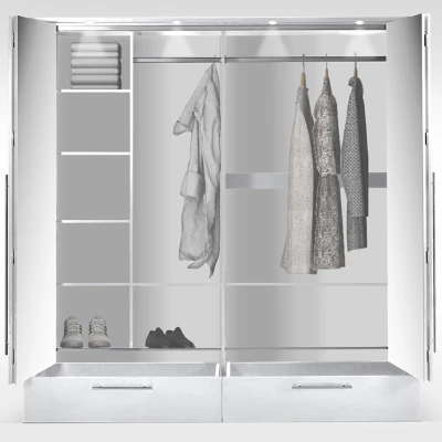 Šatní skříň 209 THEKLA se zrcadly - grafit