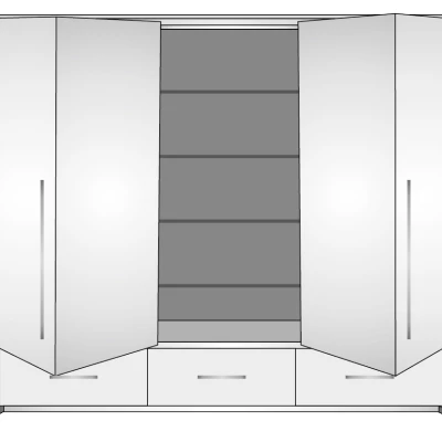 Šatní skříň 255 THEKLA se zrcadly - grafit