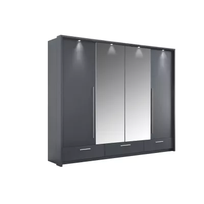 Šatní skříň 255 THEKLA se zrcadly - grafit
