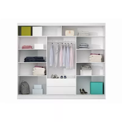 Šatní skříň 250 DIONE s posuvnými dveřmi - dub craft / grafitové sklo