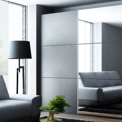 Šatní skříň 151 EVELINE se zrcadly - platinová