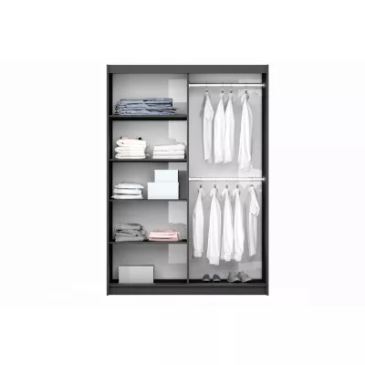 Šatní skříň 151 EVELINE se zrcadly - platinová