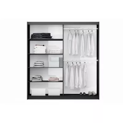 Šatní skříň 200 EVELINE se zrcadly - platinová