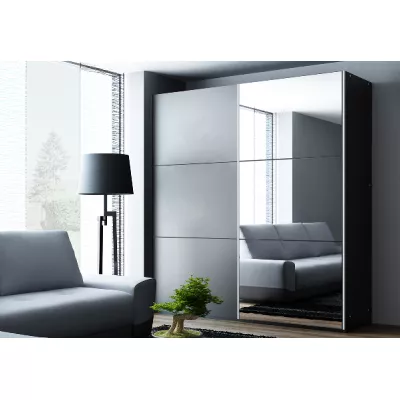 Šatní skříň 200 EVELINE se zrcadly - platinová