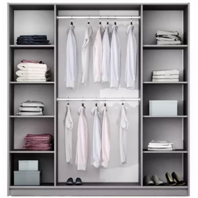 Šatní skříň 225 EVELINE se zrcadly - černá