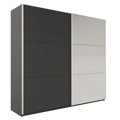 Šatní skříň 225 EVELINE se zrcadly - černá