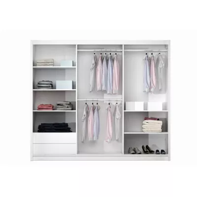 Šatní skříň 250 EVELINE se zrcadly - platinová