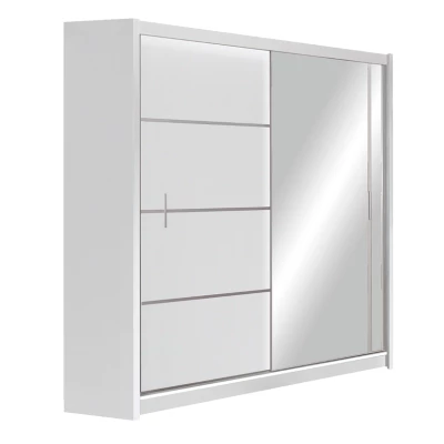 Šatní skříň 180 CHITA se zrcadlem - bílá