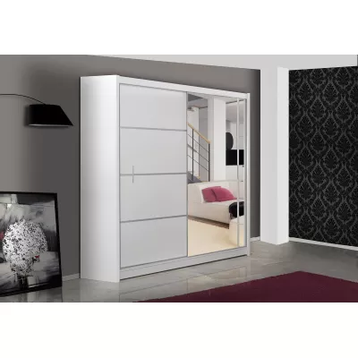 Šatní skříň 180 CHITA se zrcadlem - bílá