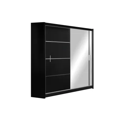 Šatní skříň 180 CHITA se zrcadlem - černá