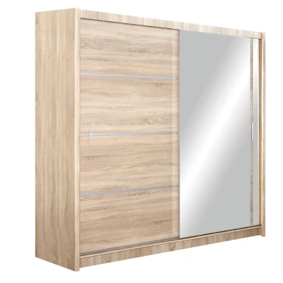 Šatní skříň 203 CHITA se zrcadlem - dub sonoma