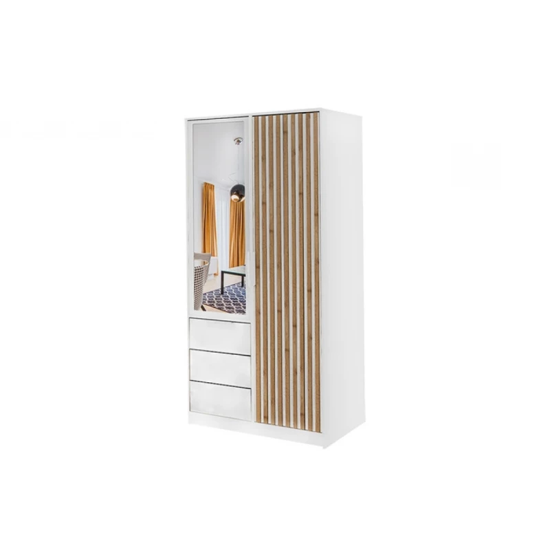 Předsíňová skříň 100 AGNESA se zrcadlem - bílá