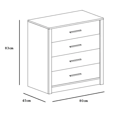 Šuplíková komoda LILLY - bílá