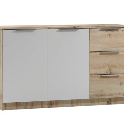 Kombinovaná komoda PIERA - dub wotan / bílá