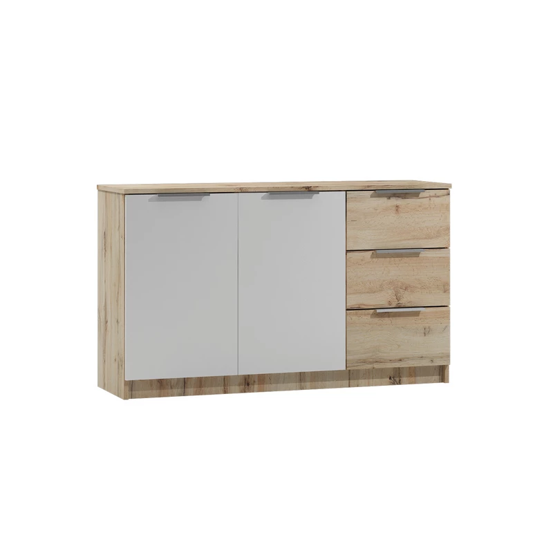 Kombinovaná komoda PIERA - dub wotan / bílá