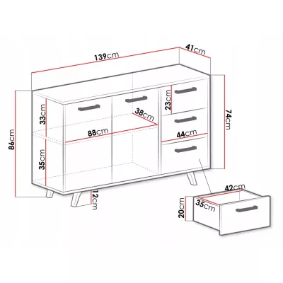 Kombinovaná komoda AGNESA - bílá