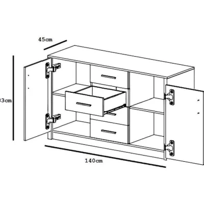 Kombinovaná komoda LILLY - černá